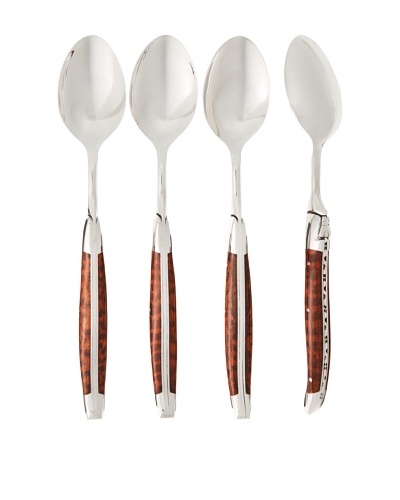 Laguiole En Aubrac Set of 4 Soup Spoons [Amourette Wood]