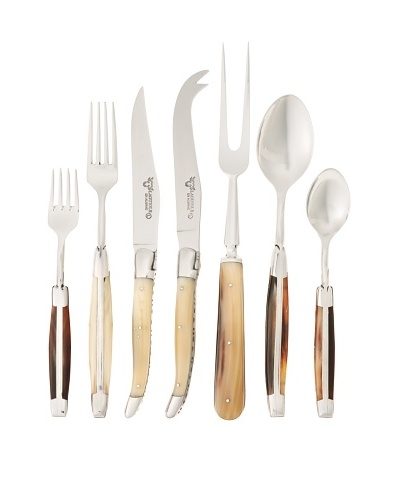 Laguiole En Aubrac 21-Piece Flatware Set, Solid Horn