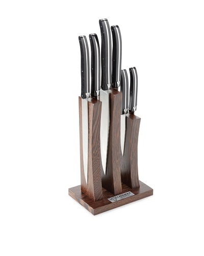 Laguiole en Aubrac Set of Paperstone Handle Kitchen Knives w/Magnetic Storage Block