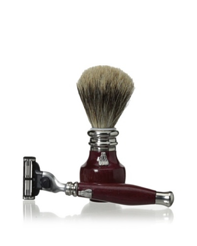 Laguiole en Aubrac Brush & Razor Set, Amaranthe Wood