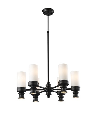 Landmark 66257-6+6 Newfield 6+6-Light Chandelier, 29-Inch, Oiled Bronze