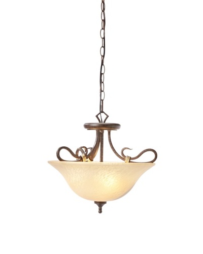 Laura Ashley Covey Semi-Flush Ceiling Light, Black Walnut