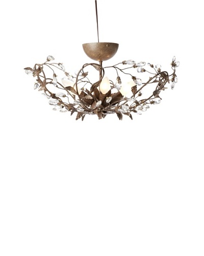 Laura Ashley Freya Flush-Mount Ceiling Light, Weathered Cognac