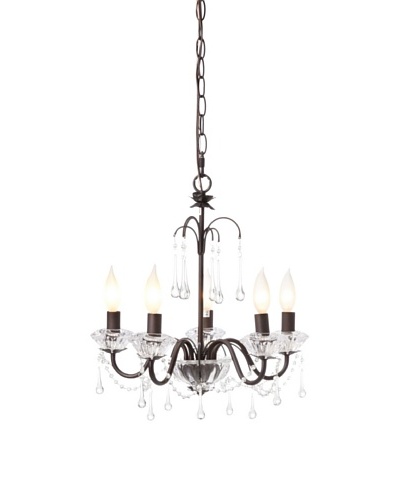 Laura Ashley Fountain 5-Light Chandelier, Oil-Burnished Bronze