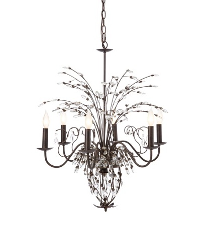 Laura Ashley Peacock 6-Light Chandelier, Black Walnut