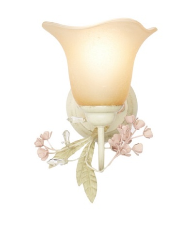 Laura Ashley Lighting Blossom 1 Light Wall Light, Antique Ivory