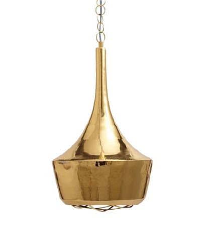 Lazy Susan Gold Hammered Pendant Light, Large