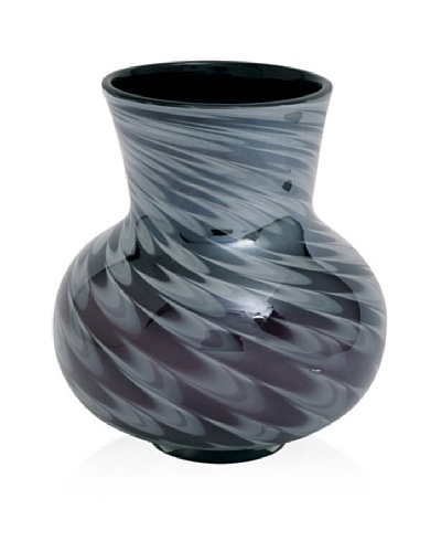 Lazy Susan Black Feathered Vase, Large