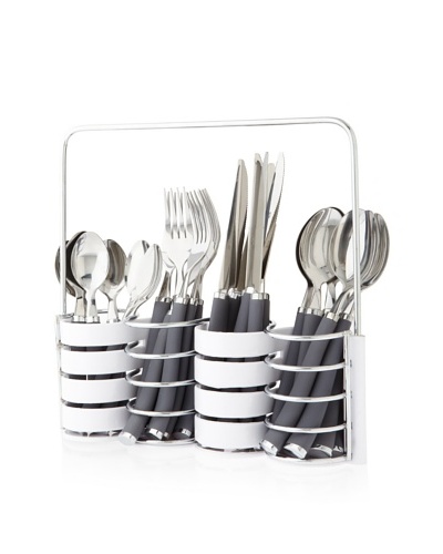 LeBrun 24-Piece Ellipse Fun Flatware Set [Gray]