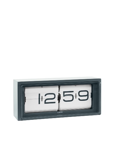 Leff Amsterdam Stainless Steel Wall/Desk Brick Clock, Grey