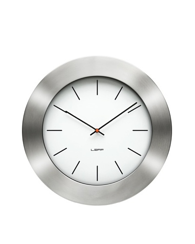 Leff Amsterdam Stainless Steel Bold Index Clock, White