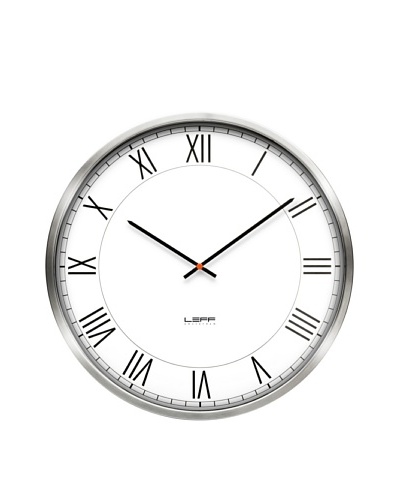 Leff Amsterdam Stainless Steel Roman Clock