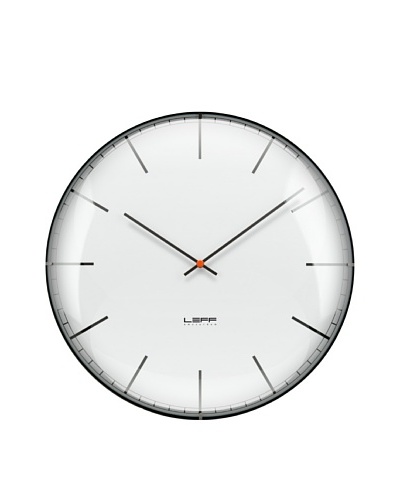 Leff Amsterdam Convex Glass Index Clock, White