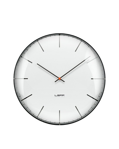Leff Amsterdam Convex Glass Index Clock, White