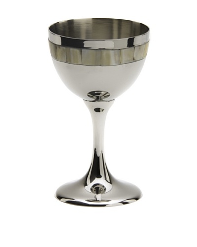 Legacy Judaica Stainless Steel Kiddush Cup with Mother-of-Pearl