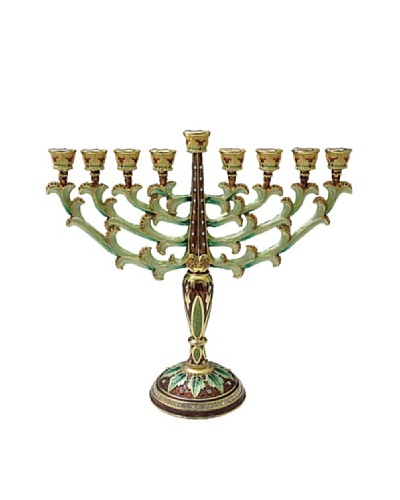 Legacy Judaica Jeweled Green Menorah