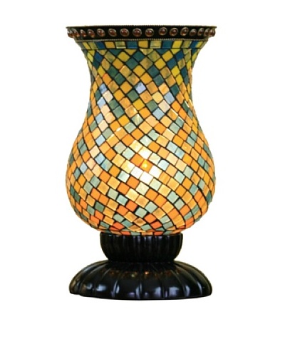 Legacy Lighting Mosaic Hurricane Lamp, Gloss Black