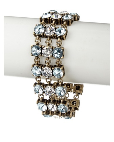 Leslie Danzis Blue/Clear Double Row Crystal Moon Bracelet