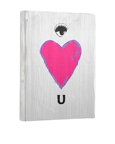 Lisa Weedn Eye Love You White Reclaimed Finished Wood Portrait