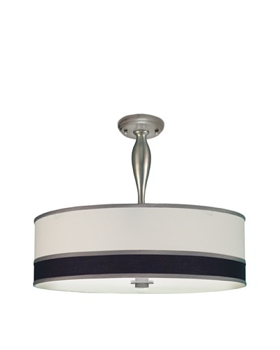 Lite Tops Nmulti Color Drum Semi Flush-Mount Fixture, Satin Nickel