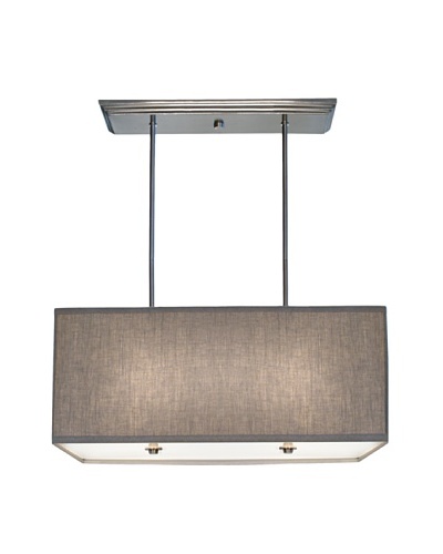 Lite Tops Rectangular Pendant Light, Satin Nickel