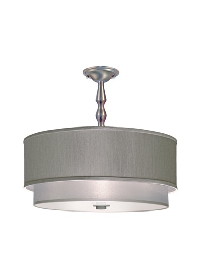 Lite Tops Double Drum Semi Flush-Mount Fixture, Satin Nickel