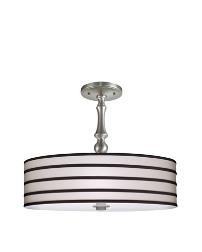 Lite Tops Striped Semi Flush-Mount Fixture, Satin Nickel