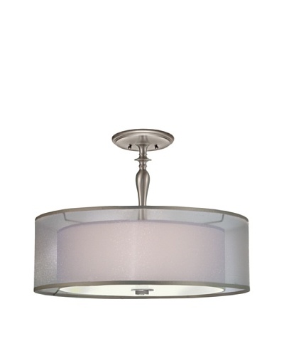 Lite Tops Silhouette Semi Flush, Satin Nickel