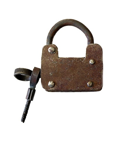 Locks of Love Vintage-Inspired Square Padlock, c 1970s