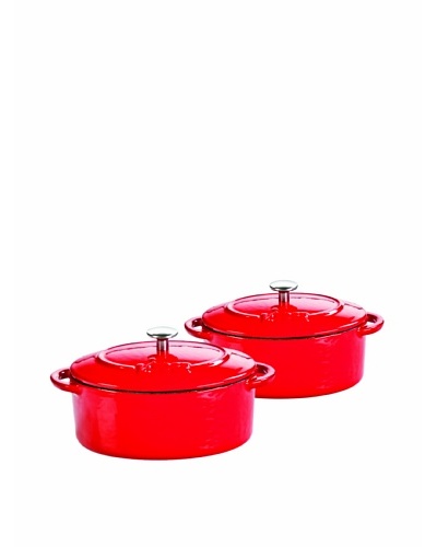 Lodge Color Set of 2 Enameled Cast Iron Mini Oval Cocottes