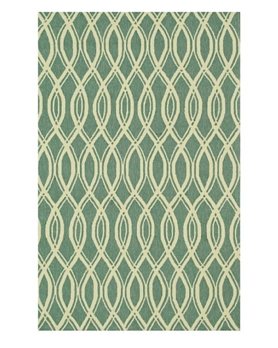 Loloi Rugs Venice Beach Rug, Turquoise/Ivory, 7' 10 Round