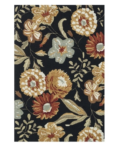 Loloi Rugs Francesca Rug, Black/Floral, 3′ 6″ x 5′ 6″