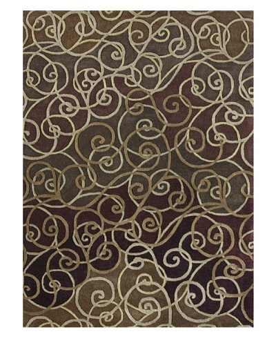 Loloi Rugs Zara Rug, Berry/Mocha, 5′ x 7′ 6″