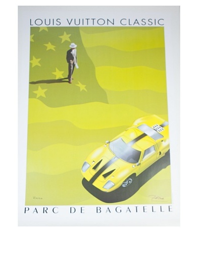 Signed Original Louis Vuitton Classic GTE40 Yellow Flag, 1995