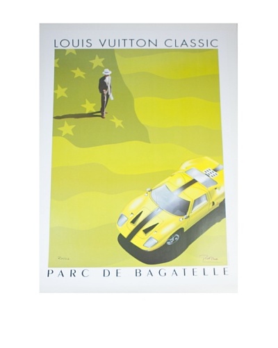Signed Original Louis Vuitton Classic GTE40 Yellow Flag, 1995