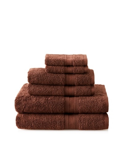 Luxury Suite MicroCotton Aertex 6-PieceTowel Set, Chocolate