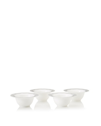 Magppie Set of 4 Ramsete Dessert Bowls, White/Grey, 6.75″