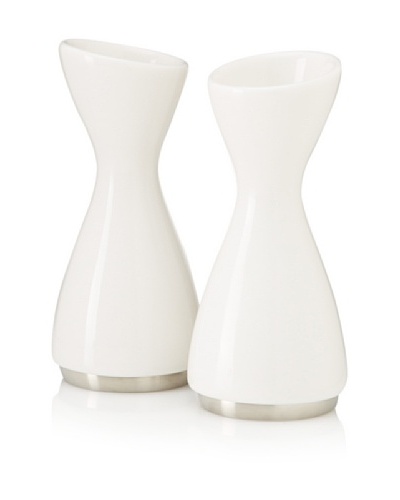Magppie Set of 2 Saffo Egg Cups, Ivory/Silver