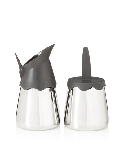 Magppie Furo Milk and Sugar Pot, Silver/Black