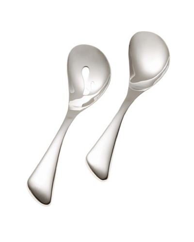 Magppie Pair of Ikos Salad Servers, Silver