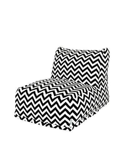 Majestic Home Goods Chevron Bean Bag Chair Lounger, Black