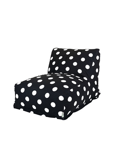 Majestic Home Goods Large Polka Dot Bean Bag Chair Lounger, Black