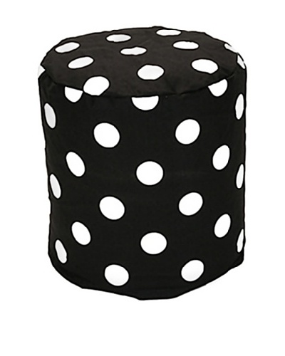 Majestic Home Goods Large Polka Dot Pouf, Black