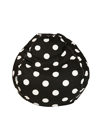 Majestic Home Goods Large Polka Dot Small Bean Bag, Black