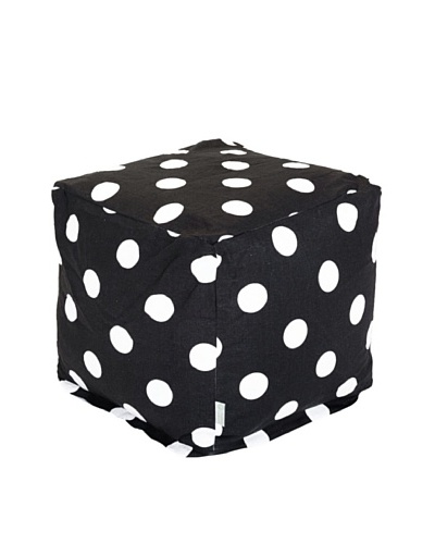 Majestic Home Goods Large Polka Dot Small Cube, Black