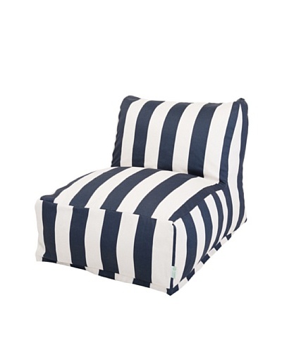 Majestic Home Goods Vertical Stripe Bean Bag Chair Lounger, NavyAs You See