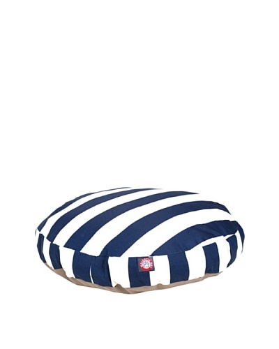 Majestic Pet Vertical Stripe Round Pet Bed, Medium, Navy BlueAs You See