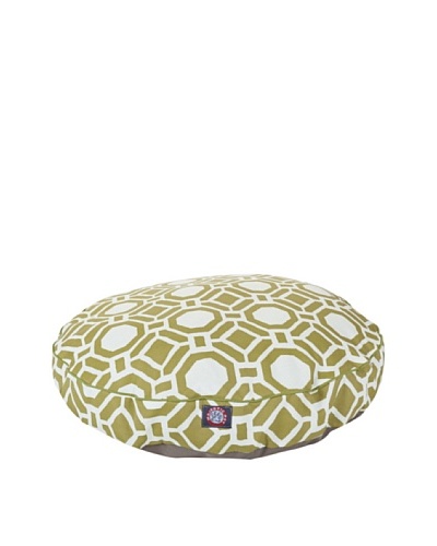 Majestic Pet Santorini Mosaic Print Round Pet Bed, Medium, Olive