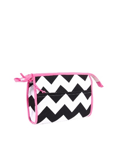 Malabar Bay Chevron Black Cosmetic Bag, Black