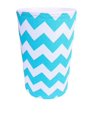 Malabar Bay Chevron Canvas Wastebasket, Blue